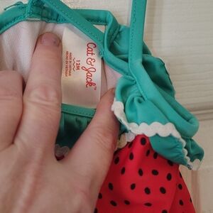 Cat & Jack Kids Watermelon Swimsuit - Red and Green